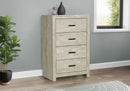4 Drawer Chest, Bleached Oak Finish (I5204) Monarch