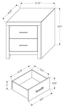 2 Drawer Nightstand/ Graphite Grey Wood Finish (I5208) Monarch