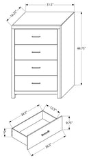 4 Drawer Chest-Graphite Grey Wood Finish (I5209) Monarch