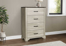4 Drawer Chest- Bleached Oak Finish, Rustic Oak Top (I5264) Monarch