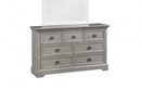 Tamarack 58" 7-Drawer Dresser and 39" Mirror - Grey (BR-TM1006Y-G/BR.TM1009-G) Winners Only