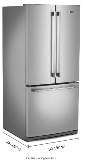Maytag-MFB2055FRZ 19.6 cu ft French Door Refrigerator with Strongbox™ Door Bins