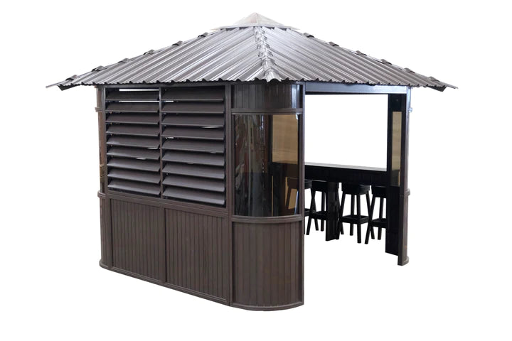 Fraser Gazebo 10Ft X 10Ft-Coffee (kf-10052) Great Lakes Hot Tubs