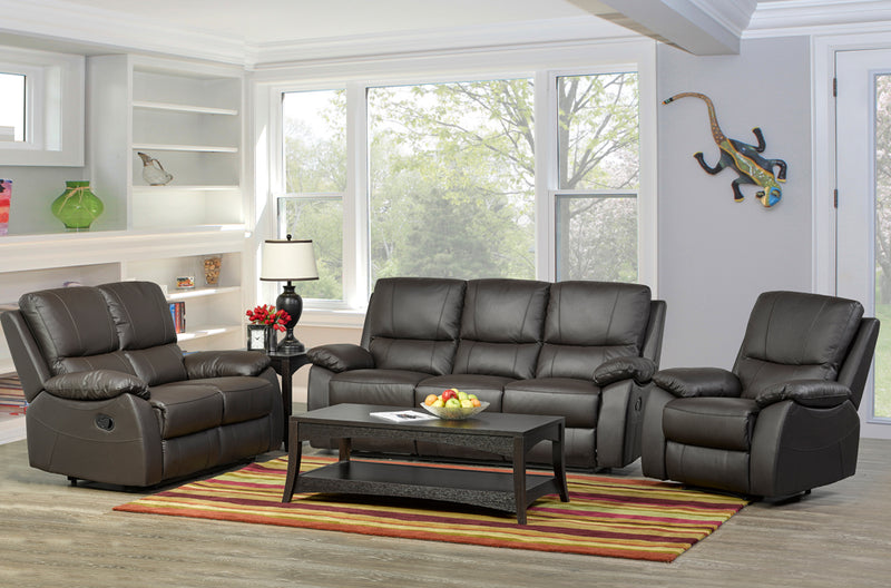 T1415- Dark Brown Leather Sofa- Titus Furniture