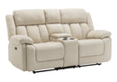 Power Reclining Loveseat with Center Console/USB, Beige City (8P42102) Monarch