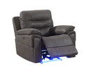 9199CGR Morgan Power Motion Chair with Power Headrest/LED Lights - Kwality Furniture