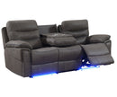 9199SGR Morgan Power Motion Sofa with Power Headrest/Drop Down Tray/LED Lights - Kwality Furniture