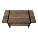 Coffee Table, Reclaimed Wood-Look/Black Metal (I2850/I2860) Monarch