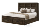Queen Size Bed - Rustic Oak Wood with Two Drawers (I5270Q) Monarch