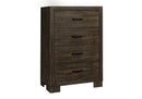 4 Drawer Chest - Rustic Oak Finish (I5274) Monarch