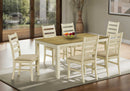 Dining Table Set- Antique White/ Light Brown Veneer 36" X 60" (I1335)(I1336) Monarch