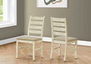 Dining Table Set- Antique White/ Light Brown Veneer 36" X 60" (I1335)(I1336) Monarch