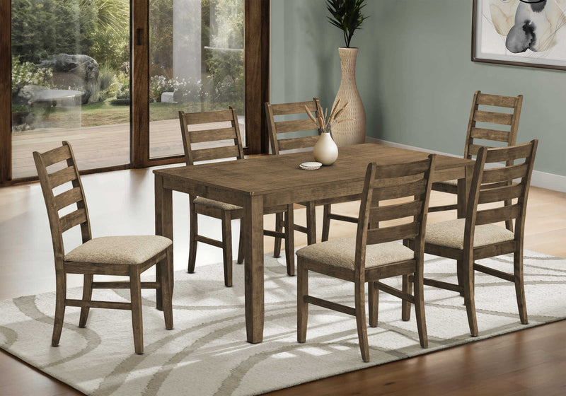 Dining Table Set- Antique Brown Veneer 36" X 60" (I1341/I1342) Monarch