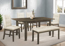 Dining Table Set, Grey Veneer 36" X 72"/18" Extension (I1375/I1378) Monarch