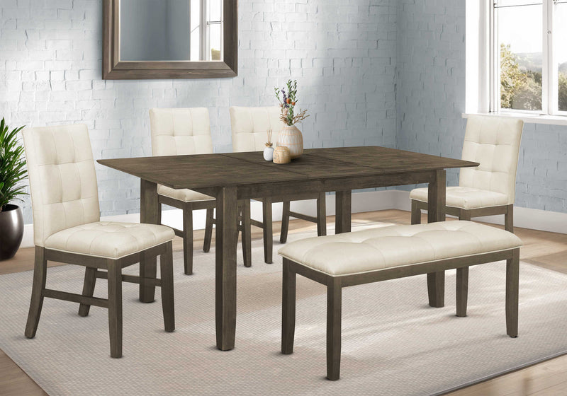 Dining Table Set, Grey Veneer 36" X 72"/18" Extension (I1375/I1378) Monarch