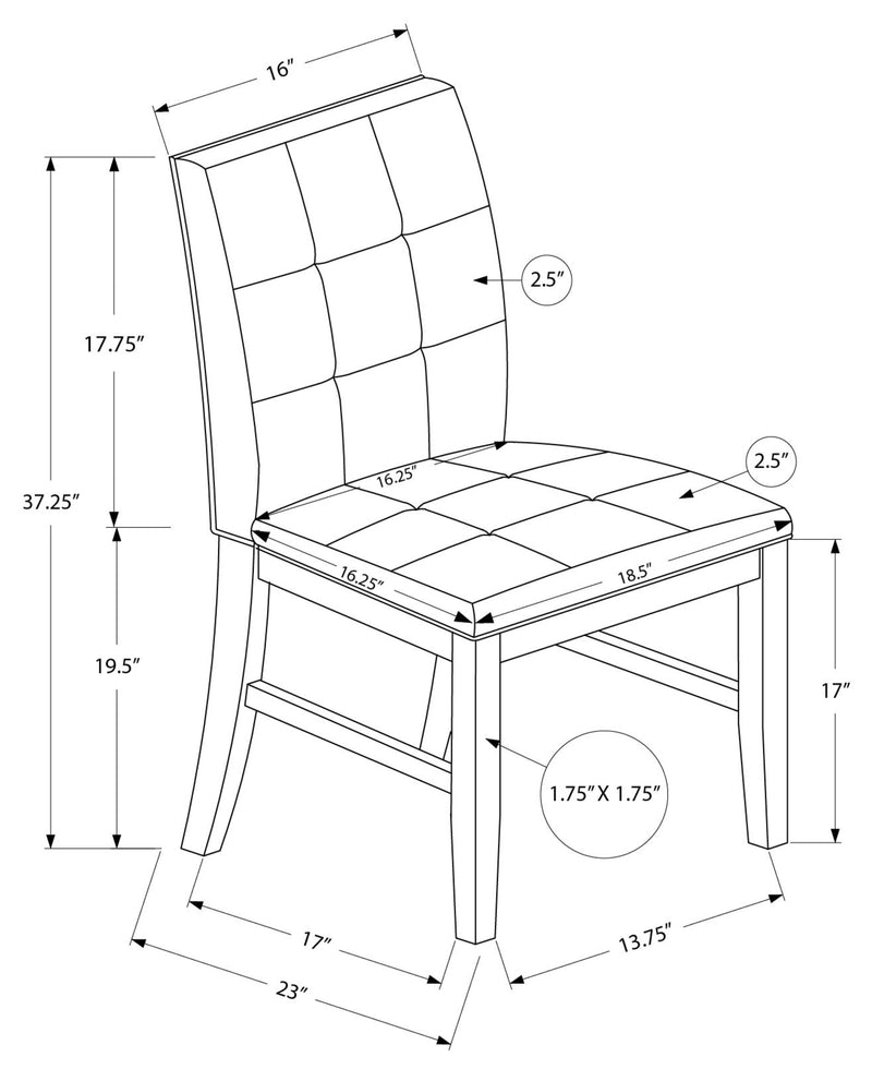 Dining Table Set, Grey Veneer 36" X 72"/18" Extension (I1375/I1378) Monarch