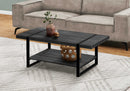Coffee Table, Reclaimed Wood-Look/Black Metal (I2850/I2860) Monarch