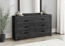 6 Drawer Dresser and Mirror-Graphite Grey Wood Finish (I5206/I5207) Monarch