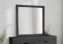 6 Drawer Dresser and Mirror-Graphite Grey Wood Finish (I5206/I5207) Monarch