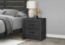 2 Drawer Nightstand/ Graphite Grey Wood Finish (I5208) Monarch