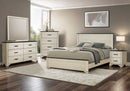 Queen Size Bed-Bleached Oak Finish, Rustic Oak Top (I5260Q) Monarch