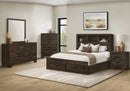 Queen Size Bed - Rustic Oak Wood with Two Drawers (I5270Q) Monarch