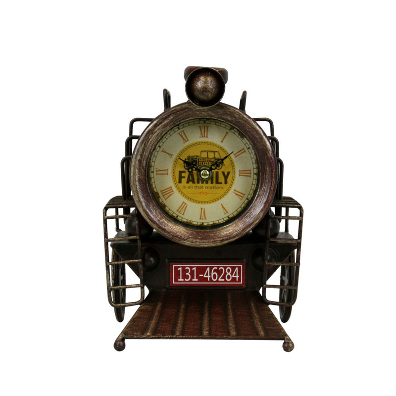 Rustic Bronze Locomotive Metal Table Clock (JD1776) - Boxman