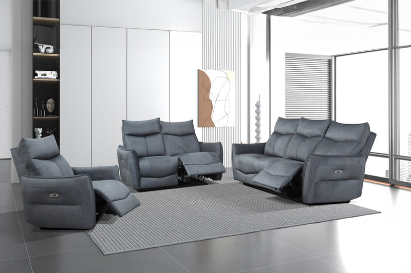 T1119-Charcoal Power Motion Sofa- Titus Furniture