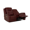 Valour Power Reclining Loveseat (41024) Leather Garnet