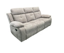 KMX079S - Jemma Manual Recliner Sofa with Drop Down Tray Grey - Kwality Furniture