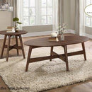He Oval Coffee Table Walnut - Mazin Furniture 3607-30