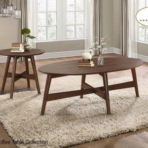 He Oval Coffee Table Walnut - Mazin Furniture 3607-30