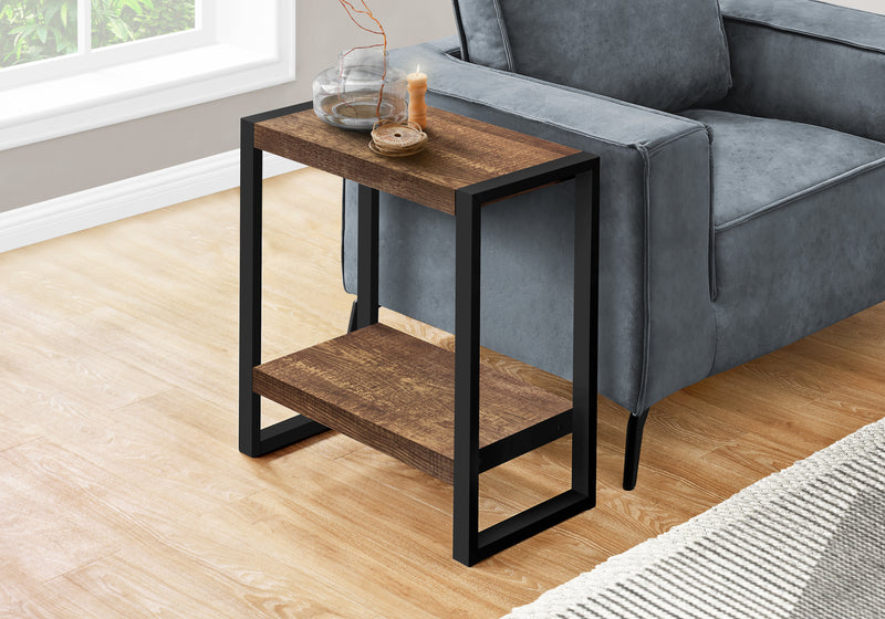 Accent Table- Brown Reclaimed Wood-Look / Black Metal (I 2852)