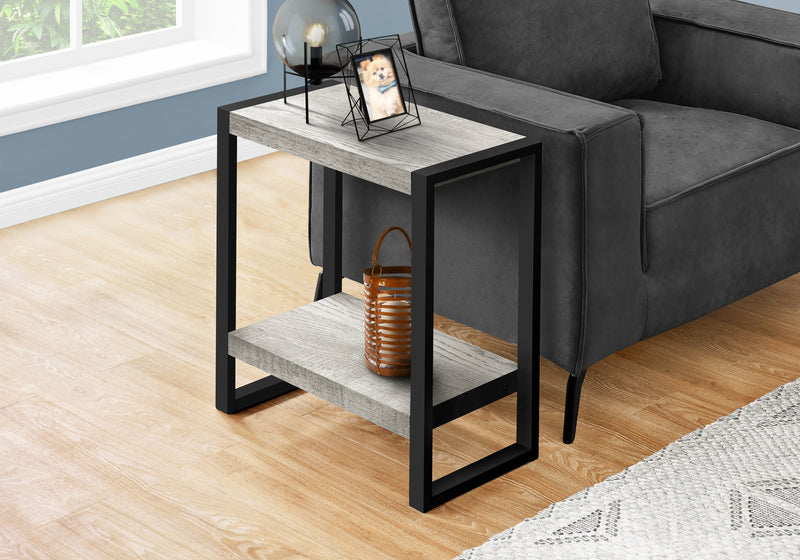 Accent Table - Grey Reclaimed Wood-Look / Black Metal (I 2857)