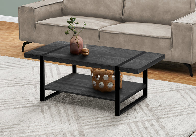 Coffee Table - Black Reclaimed Wood-Look / Black Metal (I 2860)