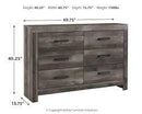 Wynnlow Six Drawer Dresser and Mirror (B440-31/B440-36) Ashley Furniture