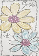 Kalora Kids D720 Cream, Yellow and Blue Area Rug 4X6