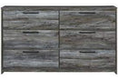 Baystorm Six Drawer Dresser and Mirror (B221-31/B221-35) Ashley Furniture
