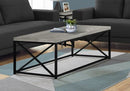 Coffee Table-Grey Reclaimed Wood/Black Metal (I 3417) Monarch