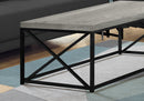 Coffee Table-Grey Reclaimed Wood/Black Metal (I 3417) Monarch