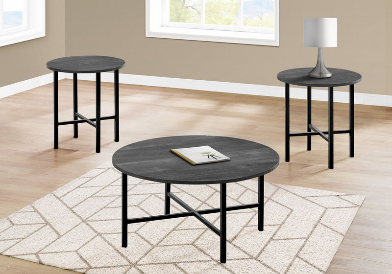 Table Set 3 Pieces-  Reclaimed Wood top/Black Metal Legs